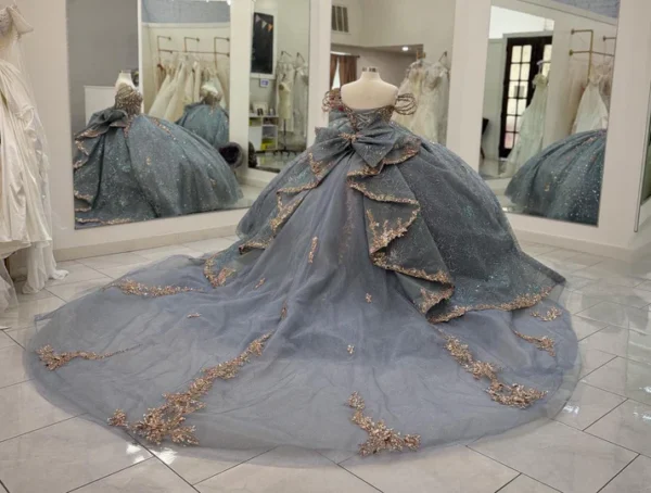 Tulle Lace Beaded Quinceanera Dresses Ball Gown Sweet 16 Birthday Dresses