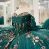 Gorgeous Glittery Tulle Appliqued Quinceanera Dresses Off Shoulder Sweet 16 Party Gowns