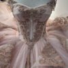 Sweetheart Tulle Ruffle Lace Appliqued Blush Quinceanera Dresses for Sweet 16 Party