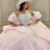 Gorgeous Glittery Tulle Appliqued Quinceanera Dresses Off Shoulder Sweet 16 Party Gowns