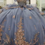 Off Shoulder Tulle Corset Appliqued Quinceanera Dresses Princess Sweet 16 Party Gowns